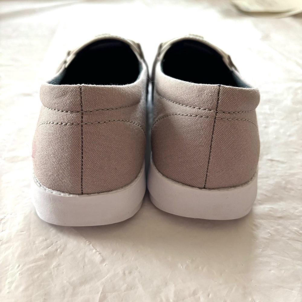 NWOT Island Surf Gray White FOM Gia Ortho Canvas Boat Loafers SZ 8.5 - Picture 7 of 13
